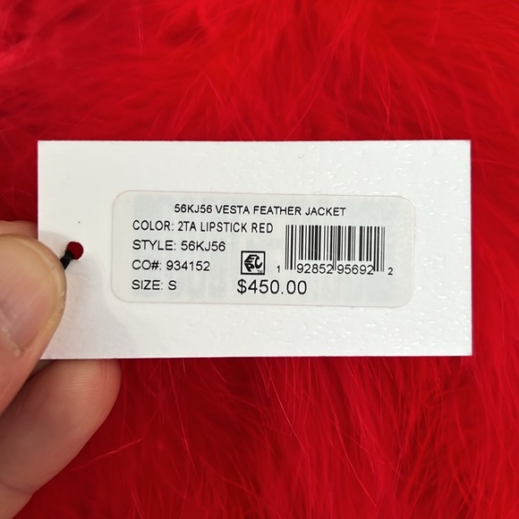 MILLY BNWT red feather jacket - Picture 3 of 5